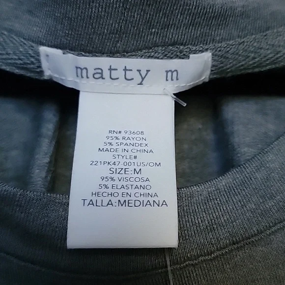 Matty M size M french TERRY ROLL CUff TEE Ligh heather oliva ITEM#1514670 - Picture 7 of 12